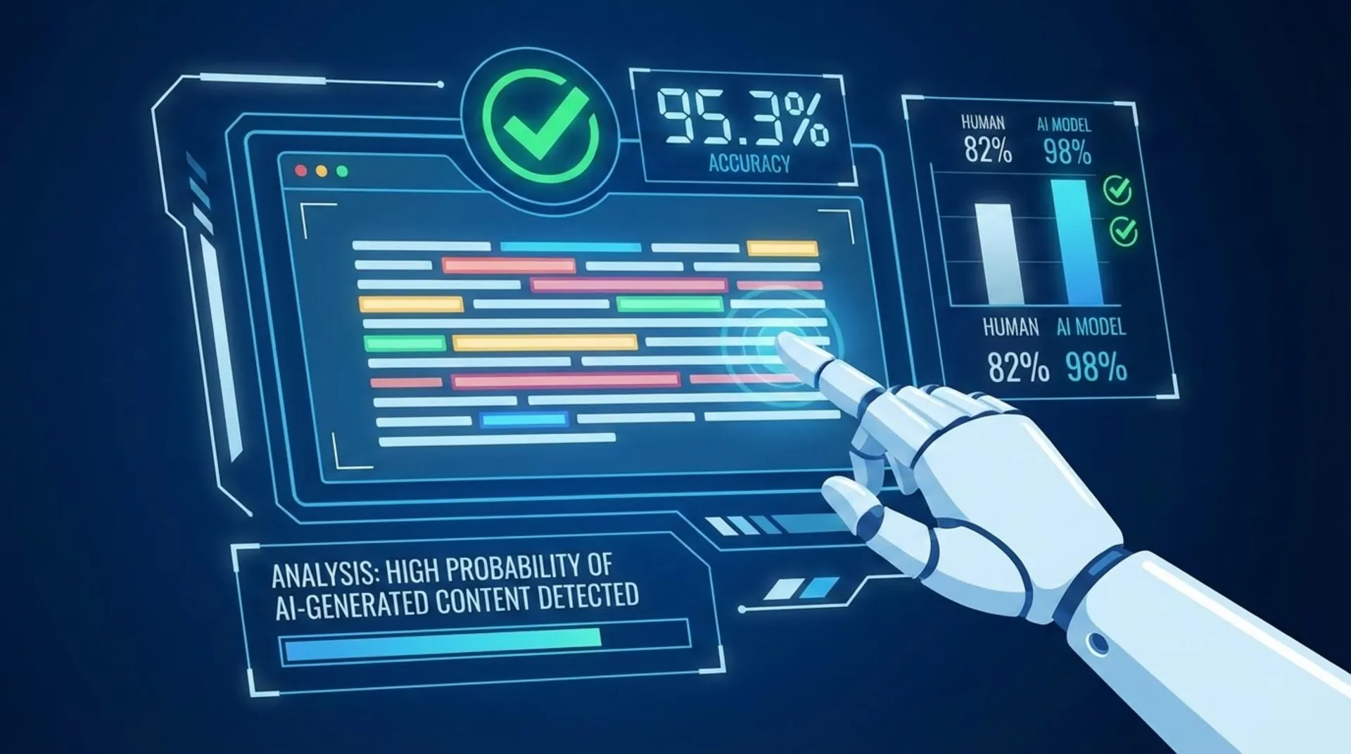 AI detection accuracy metrics and analysis visualization